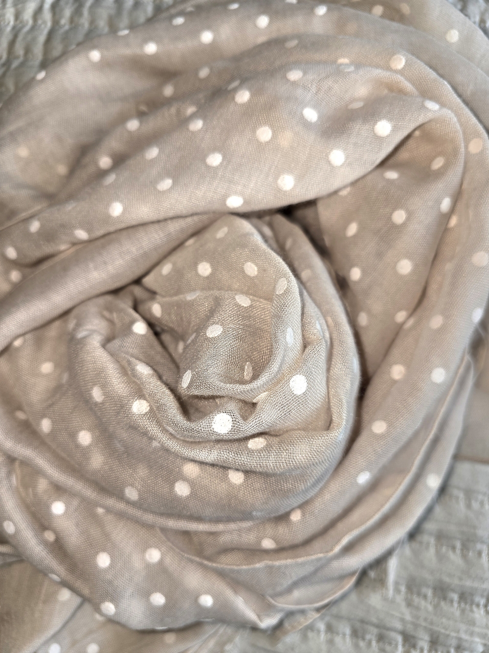 Light Ivory Swiss Dot Women's Scarf - Picture 3 of 5